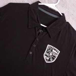 Hylete Polo Shirt Mens Extra Large Warrior King Black Stretch Bamboo Rayon Blend